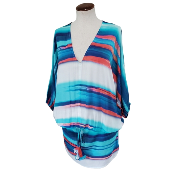 Vix Paula Hermanny Swimwear Cover-Up Kay Short Dress Al Mare Print S - Picture 3 of 11